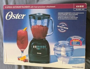 New Oster 6688 Glass 5 Cup Black 12 Speed Blender Food Processor Attachment - Picture 1 of 14