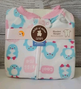 Carter's Child of Mine Blanket Sleeper 24 Months Pink & Blue baby chick - Picture 1 of 4