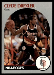 1990-91 Hoops Clyde Drexler Portland Trail Blazers #245 - Picture 1 of 2