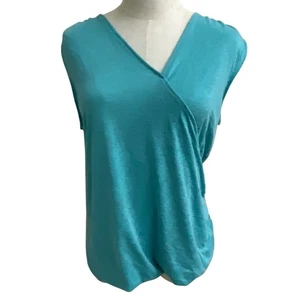 Athleta ärmelloses Top Damen Medium türkisblau Surplice Twist Front - Bild 1 von 5