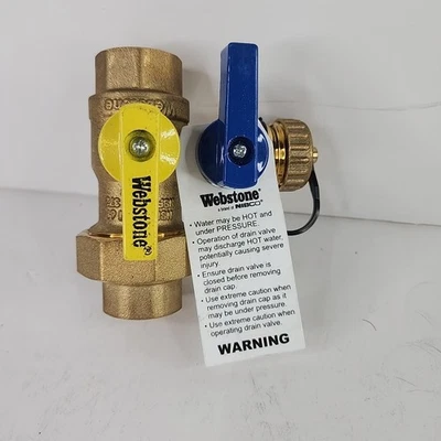 Válvula de servicio de calentador de agua sin tanque Webstone 3/4 pulgadas EXP ¡SOLO válvula fría! Foto 1 de 4