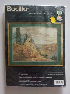 O' Jerusalem Jesus Holy Land Counted Cross Stitch Kit Bucilla 19 x 14 Greg Olsen - Picture 1 of 5