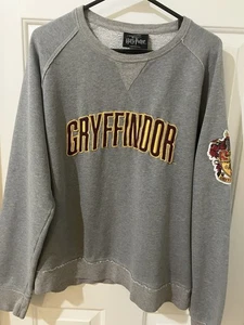 Harry Potter Gryffindor XL Sudadera Gris Disfraz Universal Studios Parche - Imagen 1 de 5