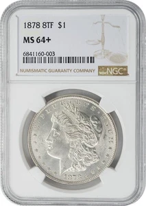 1878 8TF Morgan Silver Dollar $ Vam 14.2 Polilshed Ear MS64+ NGC 950151-1 - Picture 1 of 5