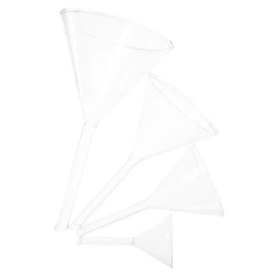 Juego de embudos de vidrio de laboratorio de 4 piezas embudos transparentes botella pequeña - Imagen 1 de 12