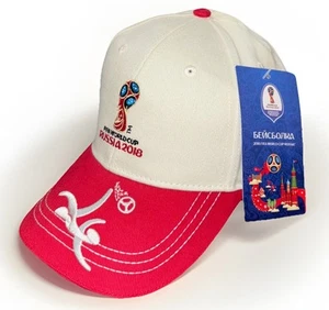 FIFA World Cup 2018 Baseball Cap Tags Adjustable White/Red NWT Russia - Picture 1 of 10