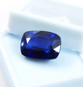 10.50 Ct Deep Royal Blue Sapphire | Cushion Cut | Ceylon | Certified Loose Gem - Picture 1 of 7