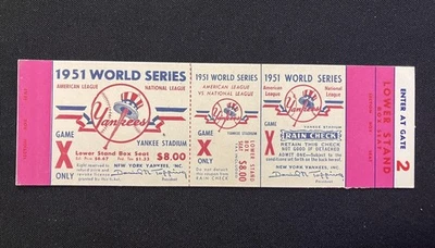 1951 WORLD SERIES PROOF TICKET MICKEY MANTLE, MAYS 1ST SERIES, JOE D'S LAST - Image 1 of 2