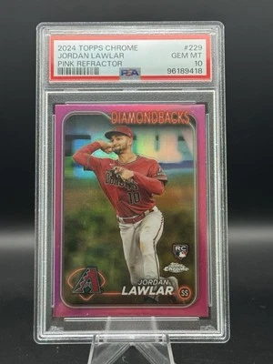 Jordan Lawlar 2024 Topps Chrome - Pink Refractor #229 Rookie RC PSA 10 - Image 1 of 2