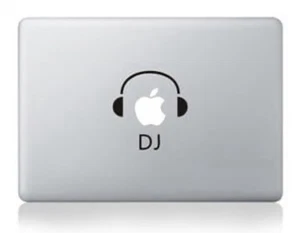 Apple MacBook Laptop Sticker Vinyl Decal Headphone Headphones DJ Music - Picture 1 of 1