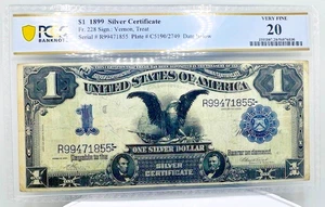 1899 $1 SILVER CERTIFICATE "BLACK EAGLE" 🔥PCGS Very Fine 20🔥 Serial# R99471855 - Picture 1 of 2