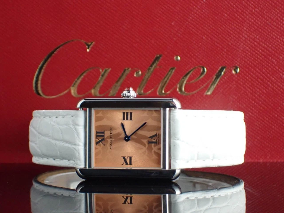 Cartier Tank Solo SM Quartz Orange Dial Limited Edition W1019455 Square Dial - Image 1 of 4