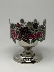 NEU Bath & Body Works Dahlie rosa Blume 3 Docht Kerzenhalter Ständer Standfuß - Bild 1 von 4