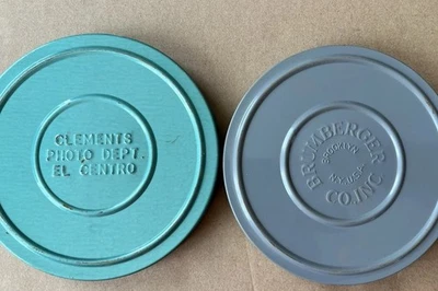 "Carretes y latas de película vintage de metal de 5"" de 16 mm - Brumberger & Clements" Foto 1 de 4