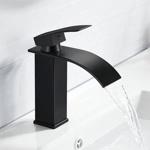 Waschtischarmatur Wasserfall Badarmatur Wasserhahn Bad Waschbecken Mischbatterie - Bild 1 von 9
