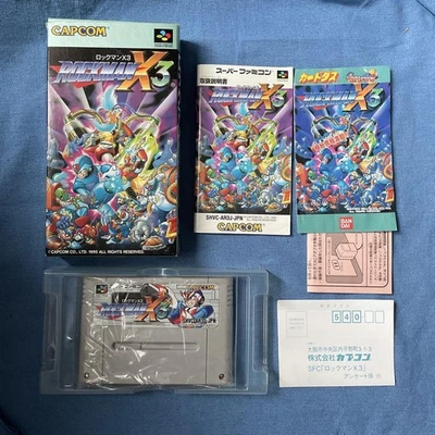 Capcom Rockman X3 Super Famicom Complete Tested Game Box Manual Japan - Image 1 of 4