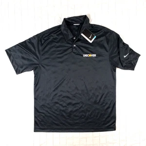 NEW Nike Golf Men's LARGE Dri-Fit Black Polo Shirt (373749-010) + Logo NWT - Picture 1 of 13