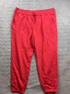 All in Motion Women's Plus Size 1X Fleece High Rise Jogger Sweatpants Red - Picture 1 of 8