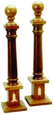 Masonic Regalia Wooden Free Mason Wood Columns Senior Warden and Junior Cover