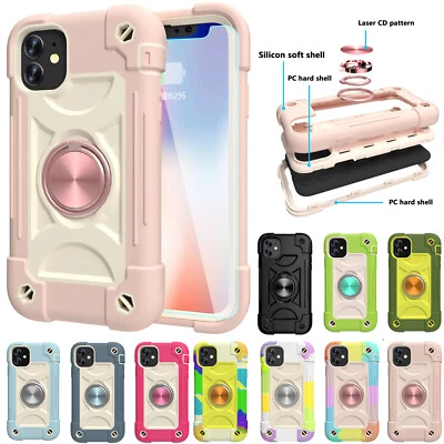 For iPhone 12 Pro Max 11 7 8 XR XS Shockproof Armor Rubber Case Screen Protector - Image 1 of 4