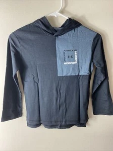 New Under Amour Boys Heatgear Color Block Pullover Black/White/Gray YXS SZ 7 - Picture 1 of 12