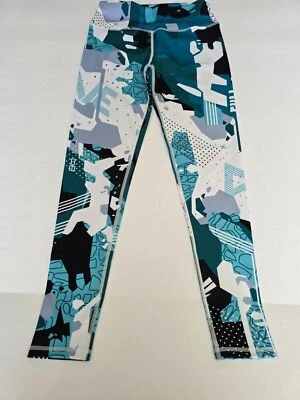 Leggings de yoga con gráficos de letras de bloques de colores medianos, control de barriga elástico fitness  Foto 1 de 4