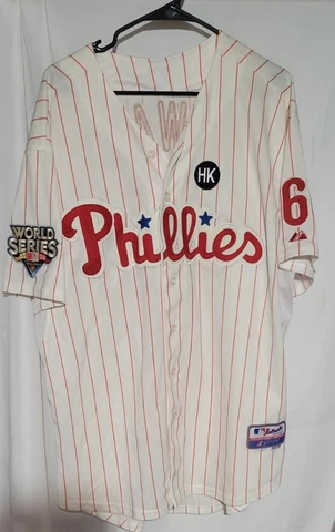 Majestic Philadelphia Phillies 2009 World Series Ryan Howard Jersey Size 52 2XL Cover