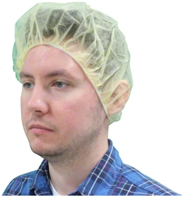 1000x 21" Disposable Hair Net Bouffant Cap Food Service Kitchen Non Woven Yellow - Image 1 of 4