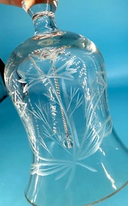 Art Glass Hand Bell Etched Floral - Picture 1 of 5