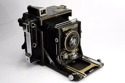 Câmera de Grande Formato Graflex Speed Graphic 3 1/4 x 4 1/4 com Zeiss 13,5cm F4.5 AS-IS - Imagem 1 de 4