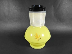 Vintage Mckee Hottle Glasbake Carafe Yellow Glass Bottle With Lid - Picture 1 of 10