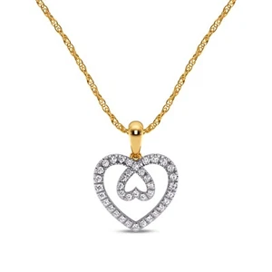 10 Karat Yellow Gold 0.21 Carat Diamond Heart Pendant-0826864-YG - Picture 1 of 2