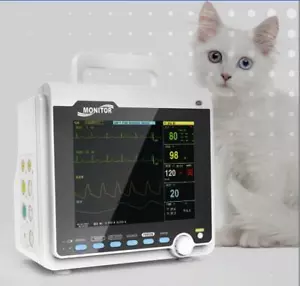 Veterinary Patient Monitor Vital Signs 6 Parameter ICU VET ECG Machine + Printer - Picture 1 of 14