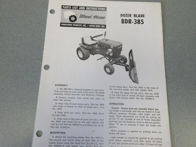 8 Old Wheel Horse Snow Blade Manuals (all different) - Image 1 of 4