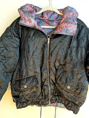 Triple Fat Goose Jacket Ski Coat 2000s Reversible Hood Bomber Down Filled Medium - Image 1 of 4