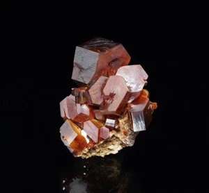 Vanadinite crystals on matrix from Mibladen - Morocco - Picture 1 of 3