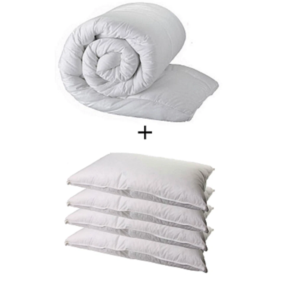 DREAMWISE DOUBLE DUVET 4 DELUXE PILLOWS DOUBLE 4.5 TOG QUILT 4 SUPERFIRM PILLOWS