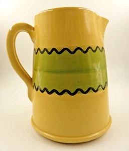 Jarra jarra cerámica Lamas hecha en Italia esmalte amarillo verde LS - Imagen 1 de 5