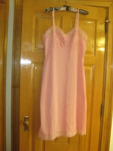 NOS 1960s Vanity Fair Pink Slip Dress Lingerie Nightgown Sz 38 Tricot Nylon - Picture 1 of 18