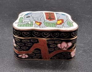 ANTIQUE CHINESE CLOISONNE/BRONZE/ENAMEL JEWELRY/TRINKET BOX C 1950 1970 - Picture 1 of 12