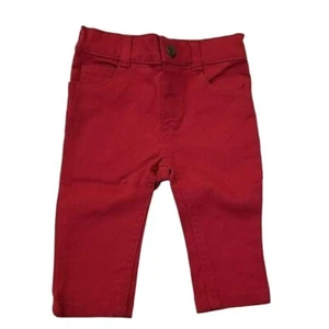 Baby Girl Solid Twill Maroon Cranberry Pink Skinny Pants 3-6 Months LH7229 - Picture 1 of 4