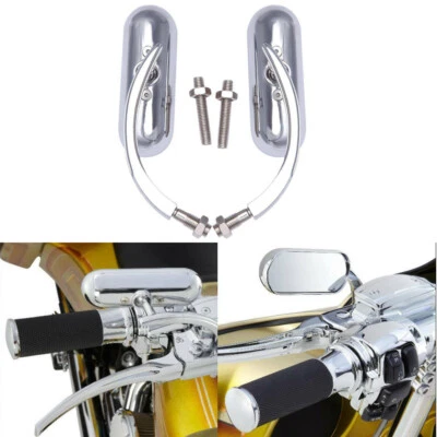 Espejos retrovisores cromados para motocicleta Harley Road King Street Glide Softail Fatboy DYNA Foto 1 de 4