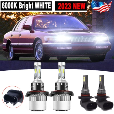 Faro LED alto-bajo para Mercury Grand Marquis 2006-2011 - 4 piezas + bombillas antiniebla Foto 1 de 4