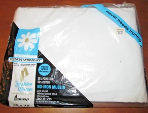 New Vintage Penneys Fashion Manor Twin Bed Bottom Fitted Sheet New Old Stock - Picture 1 of 2