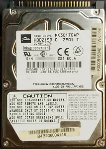 Toshiba MK3017GAP 2,5" 30GB PATA/IDE-Festplatte, generalüberholt - Bild 1 von 2