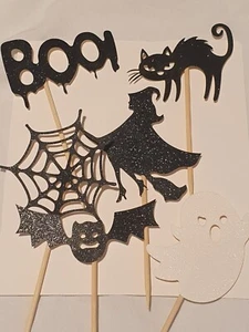 Caketopper Muffin Tortenaufsteller Halloween Gespenst Hexe Katze Tortendeko - Bild 1 von 9