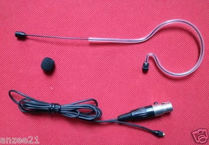 Black Ear Headset Microphone For AKG Samson Wireless Mini 3Pin Detachable Cable - Picture 1 of 6