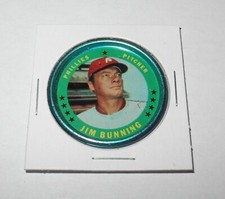 1971 Topps Baseball Coin Pin #3 Jim Bunning Philadelphia Phillies EX/MT
