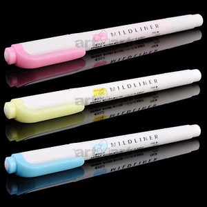 Japan Zebra Pens 2 Sides Mildliner Mild 3 Highlighter Markers Set WKT7-3C - Picture 1 of 10