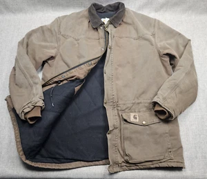 VTG Carhartt Jacket Mens Large Tall CQ8182 Rancher Coat Quilt Lined Cavas Chore - Picture 1 of 8